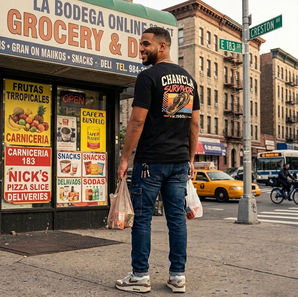 Chancla Survivor T-Shirt – NYC Bodega Streetwear Tee