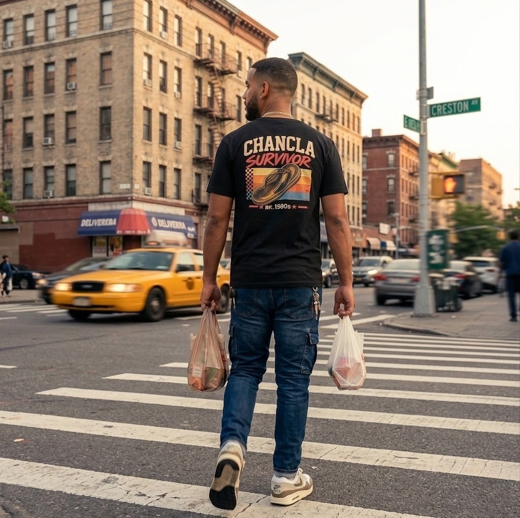 Chancla Survivor T-Shirt – NYC Bodega Streetwear Tee